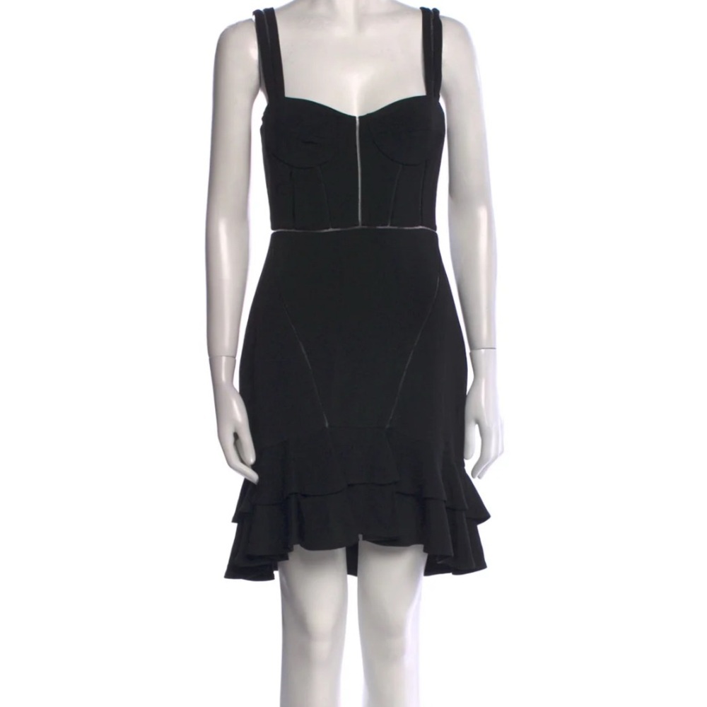 Jonathan Simkhai Black Seersucker bustier mini dress